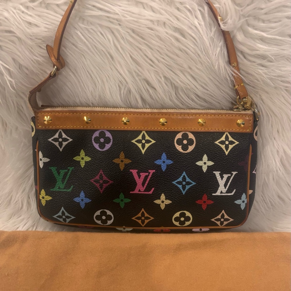 Louis Vuitton Black Multicolor Monogram Shoulder Pochette